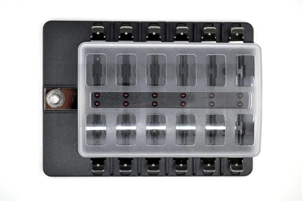 Bıçak Sigorta Kutusu 12 Port İkaz Ledli Etiketli MT-SY12LED