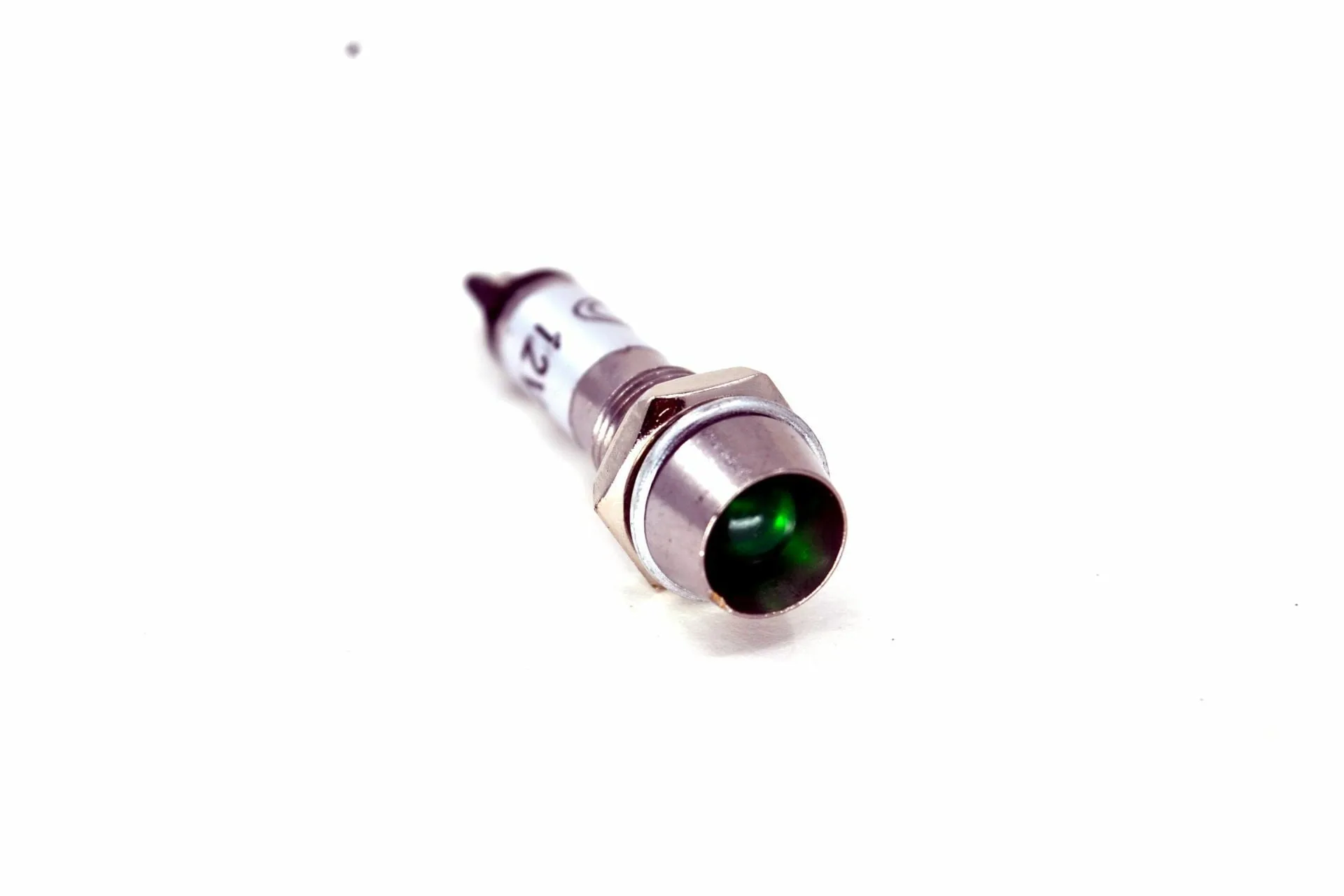 8mm 12V Mini Metal Göz Lambası Yeşil Led Sinyal Uyarı Işığı