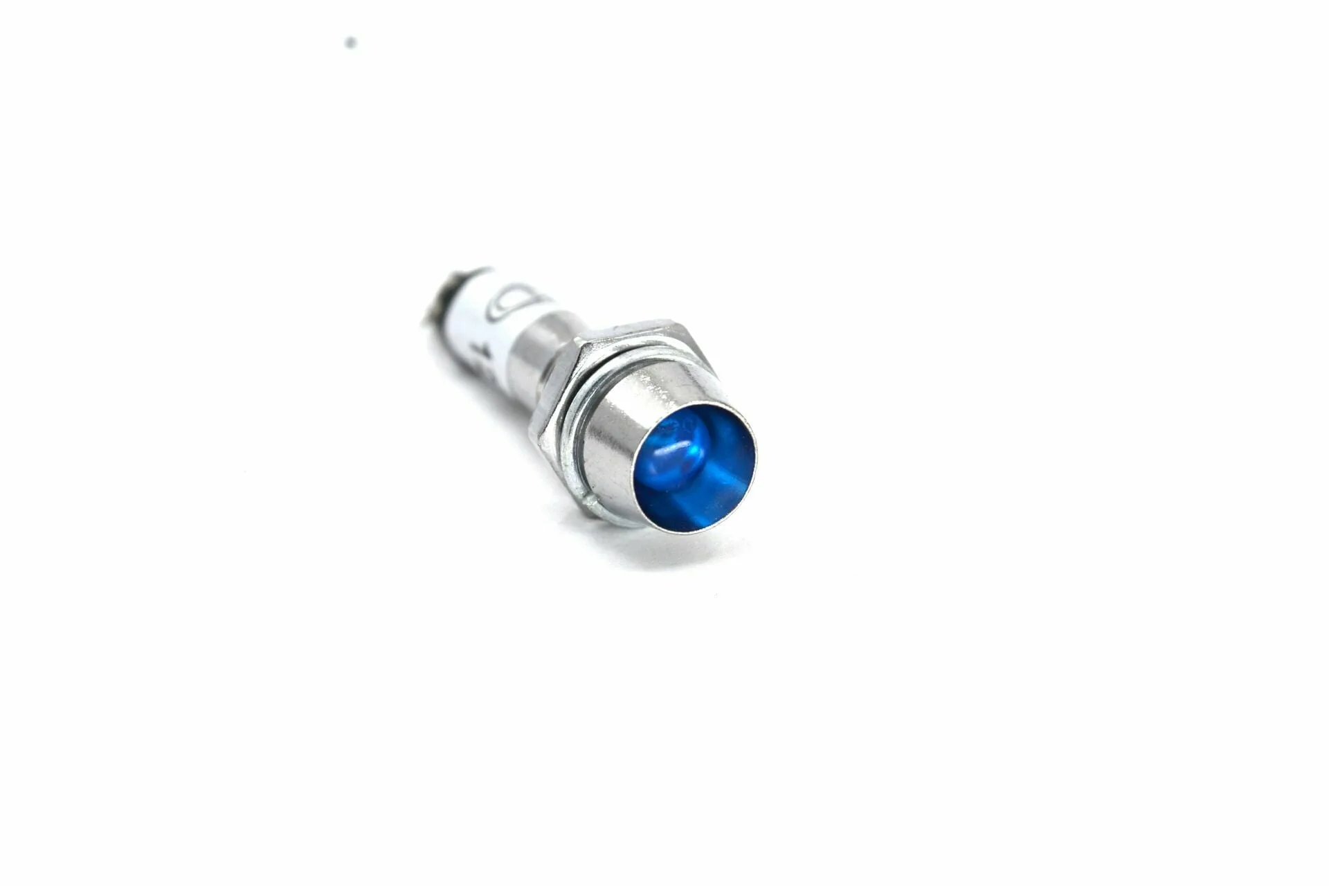8mm 12V Mini Metal Göz Lambası Mavi Led Sinyal Uyarı Işığı