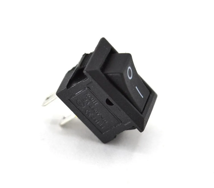 Mini Dikdörtgen Siyah Elektrik Anahtarı 1-0 Işıksız Rocker 12V-220V