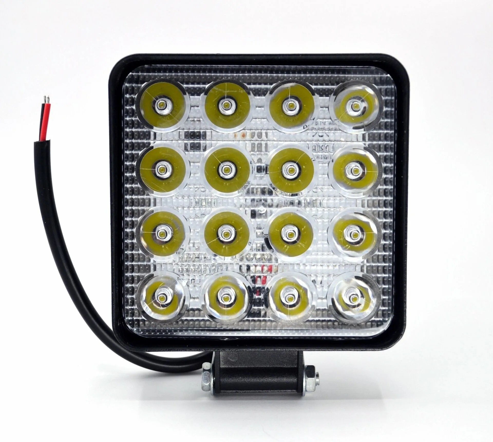 Beyaz Işık Çalışma Lambası 16 Led 12V - 24V 48W Kare Siyah Boyalı Aluminyum İnce Tip