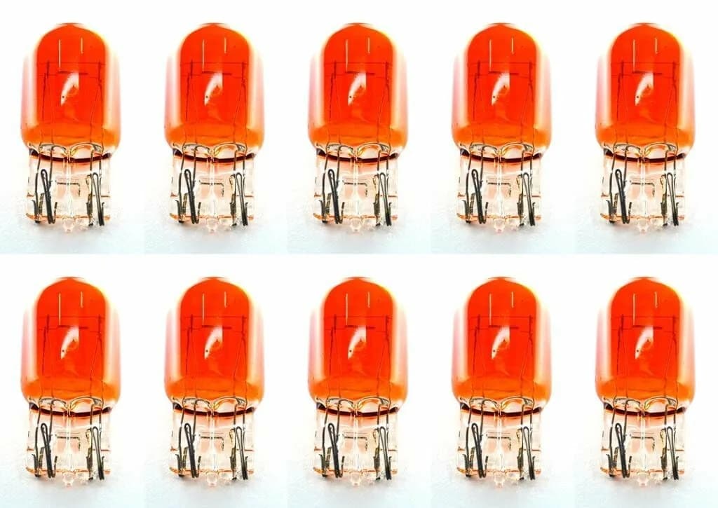 10 Adet Turuncu 12V 21/5W T20 Dipsiz Ampul Çift Duy