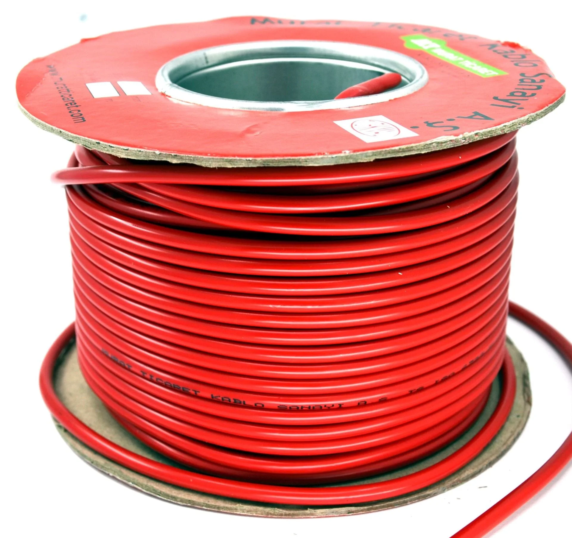 100 Metre 1,5mm² Kırmızı Bakır Kablo Kalaylı Nyaf Tekne Oto Karavan Elektrik Tesisat Kablosu Top