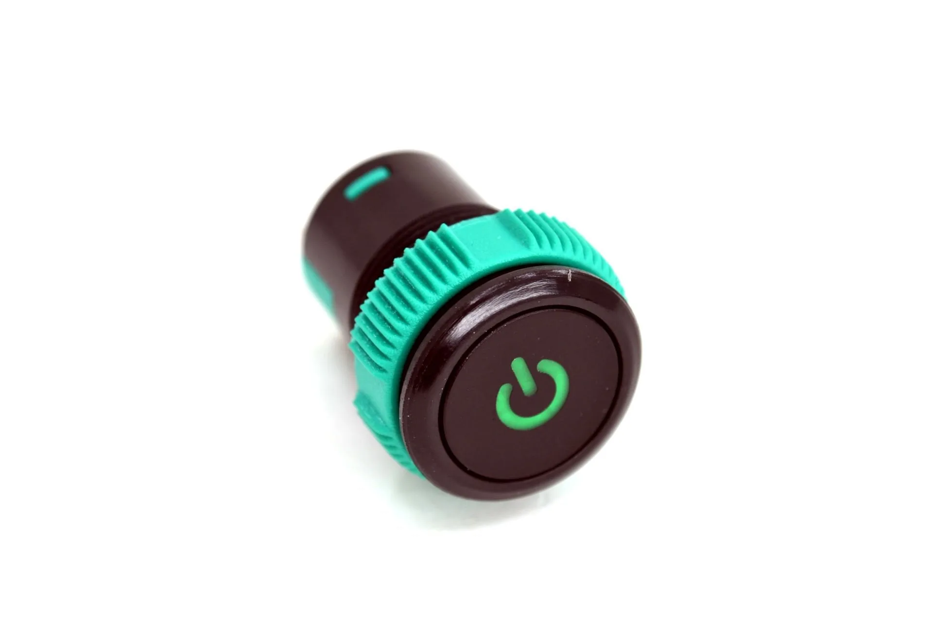 Kalıcılı 19mm 12V 20A Power Logolu Yeşil Işıklı 1-0 Elektrik Anahtarı MT-ANK11