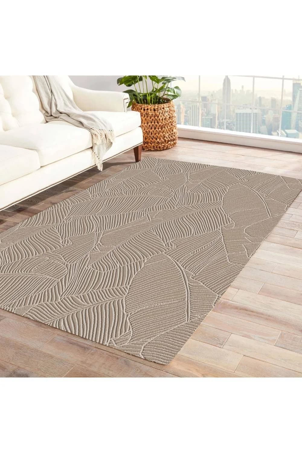 Jassrug Rölyef Halı 150X220 Garden Bej