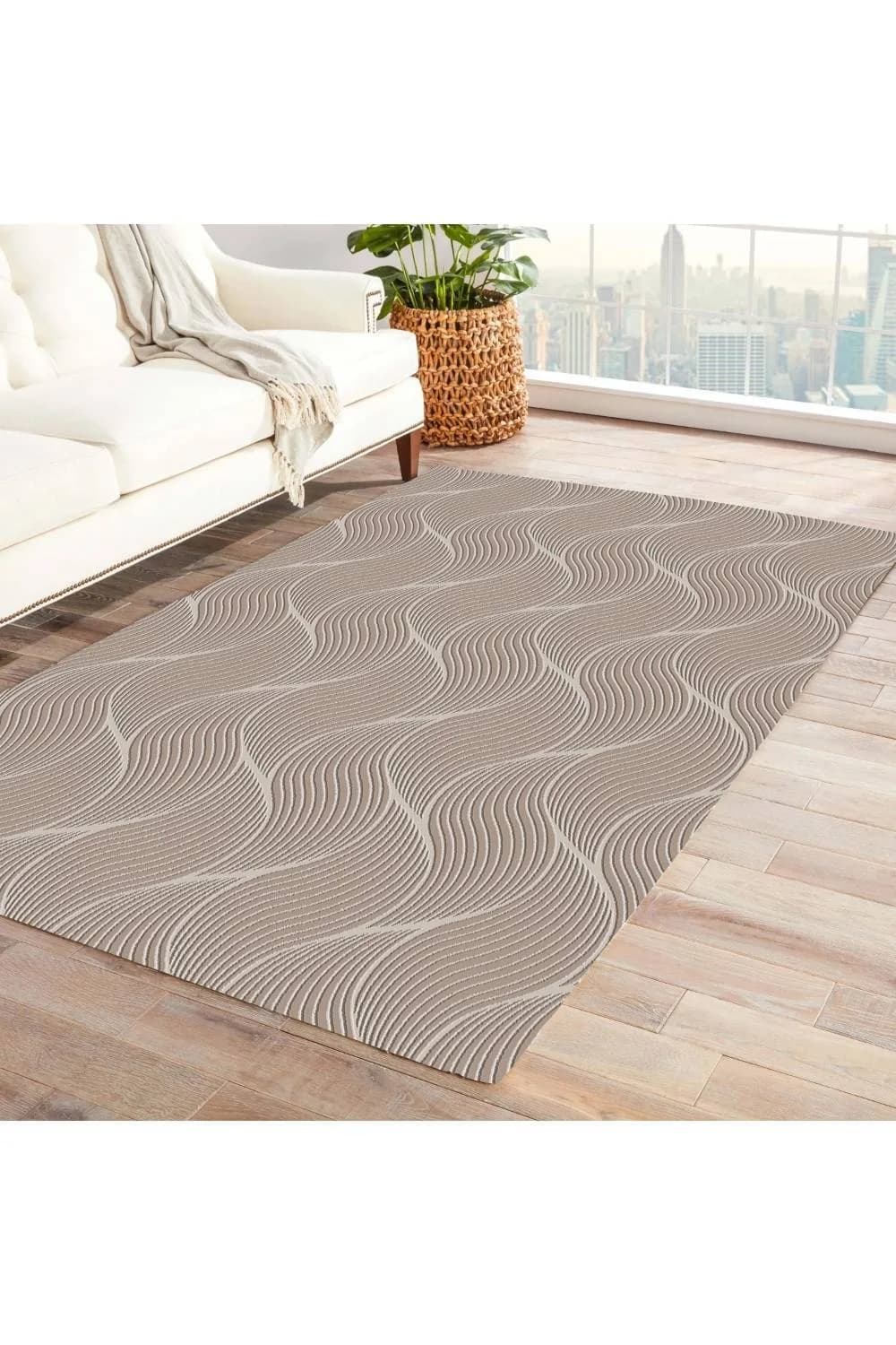 Jassrug Rölyef Halı 150X220 Orla Bej