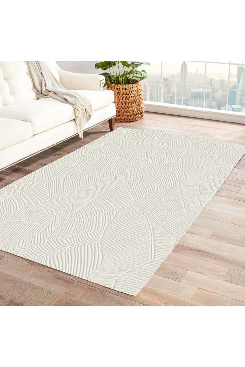 Jassrug Rölyef Halı 150X220 Garden Krem