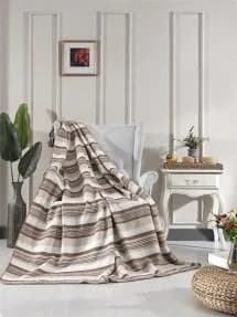 Aksu Waffle Çift Kişilik Pamuklu Battaniye 180x220 Bej