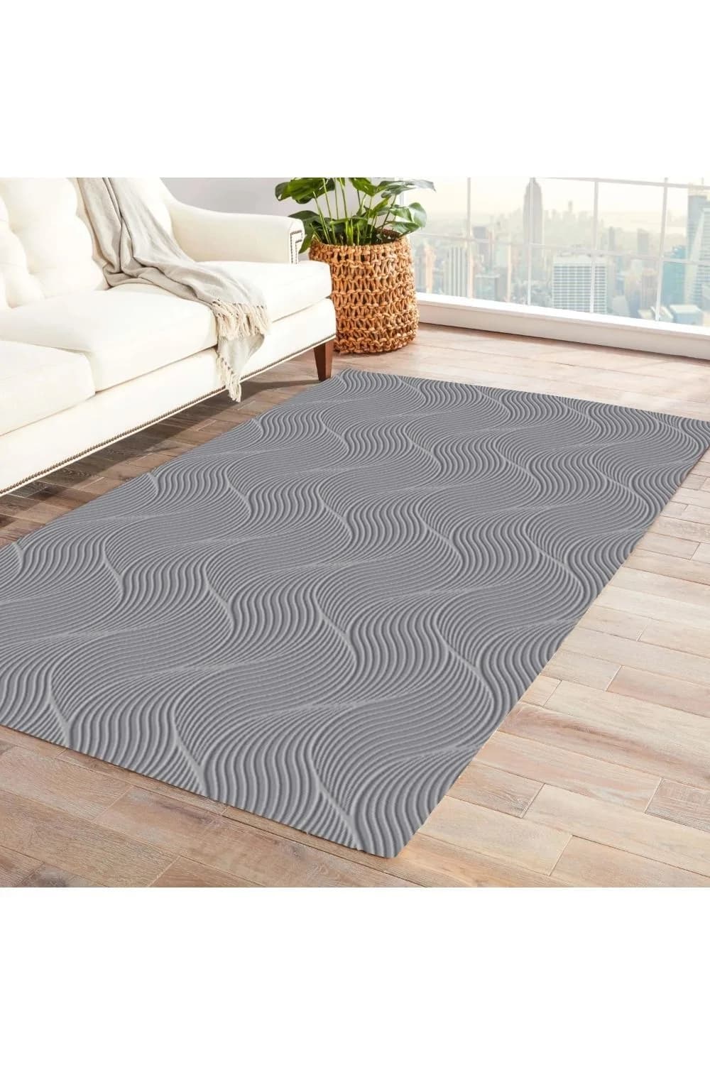 Jassrug Rölyef Halı 120X180 Orla A.Gri