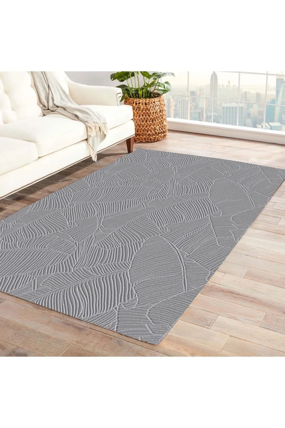 Jasrrug Rölyef Halı 120X180 Garden A.Gri