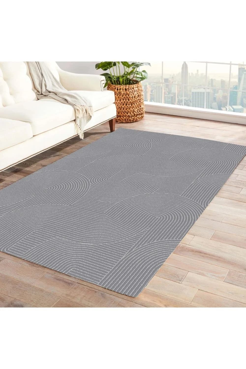 Jassrug Rölyef Halı 120X180 Joy A.Gri
