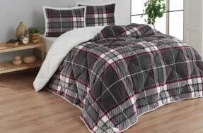Merinos Comforter 3 Parça Yorgan Seti 220x240cm Anna Gri