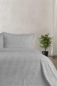 Merinos Modern Line 3 Parça Battaniye Seti Gri