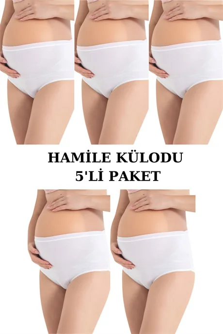 Angelino İç Giyim Kadın Pamuklu Likralı Esnek Yüksek Bel Lohusa Hamile Külodu 2'Li Paket
