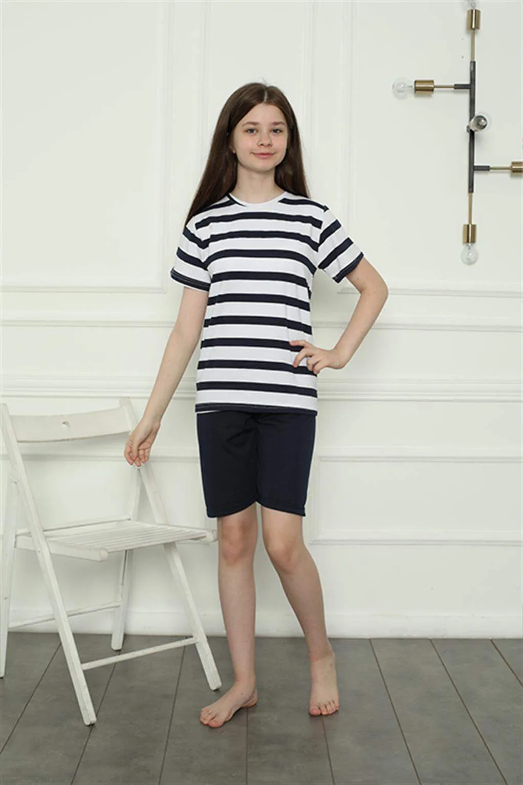 Kız Çocuk Penye Şortlu Pijama Takım 20406