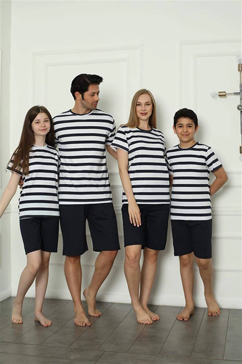 Angelino Aile Penye Şortlu Pijama Takım (anne - kız ) 50116 Ayrı Ayrı Satılır . Fiyatları Farklıdır