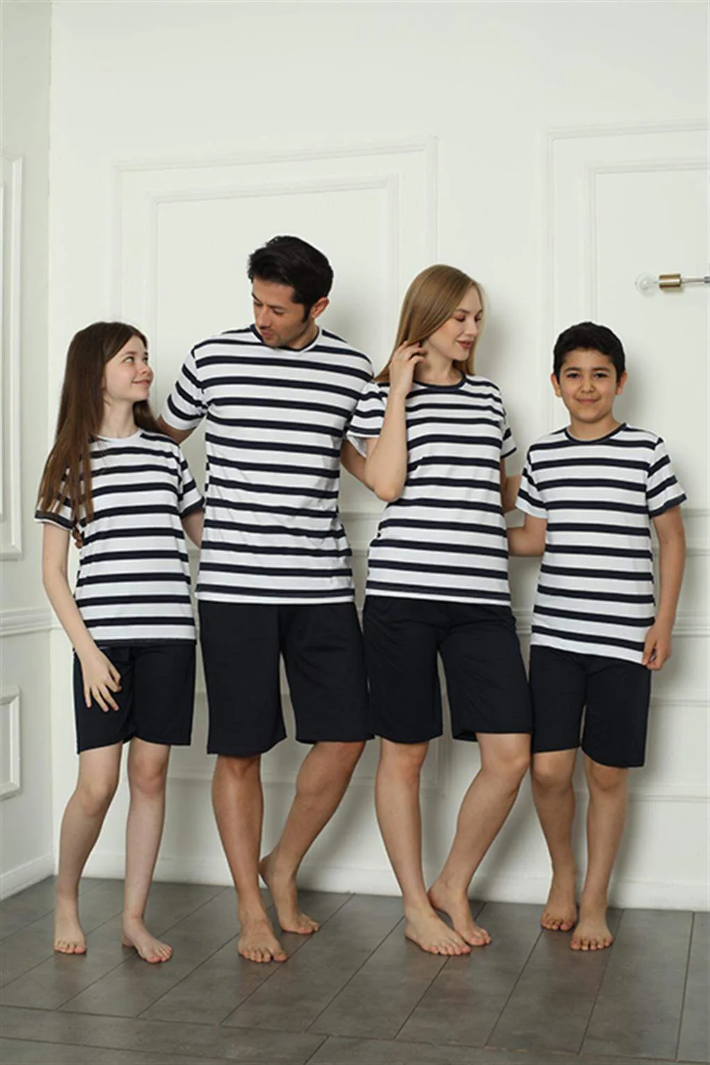 Angelino Aile Penye Şortlu Pijama Takım (baba - oğul ) 50116 Ayrı Ayrı Satılır . Fiyatları Farklıdır
