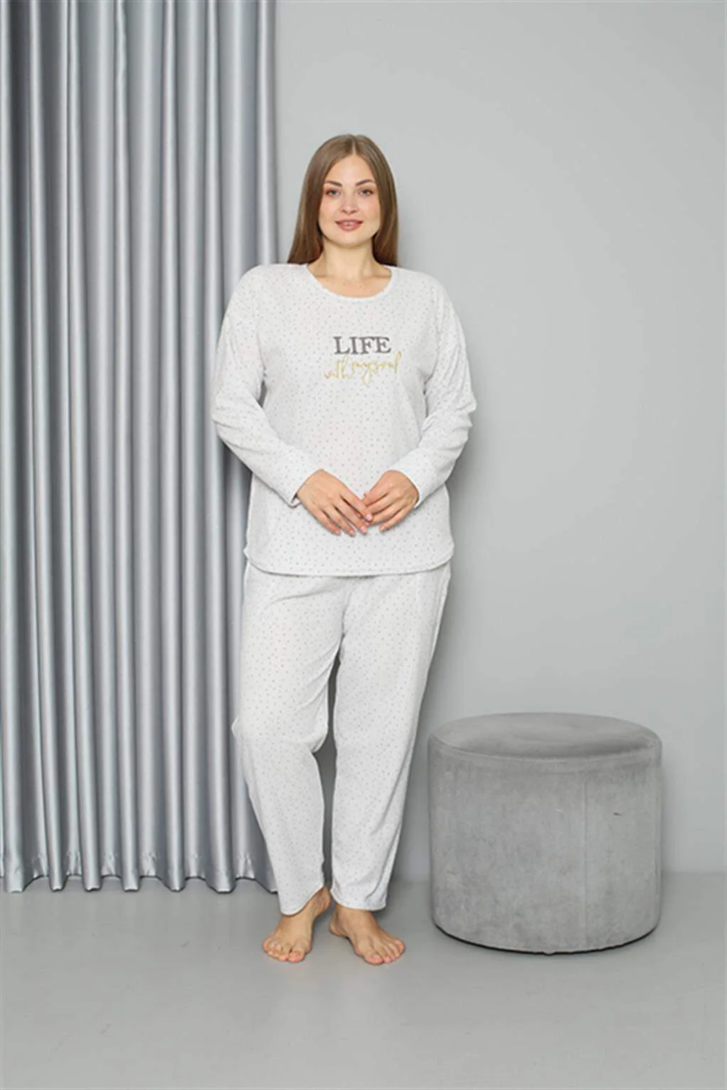 Welsoft Polar Kadın Büyük Beden Pijama Takımı 808050