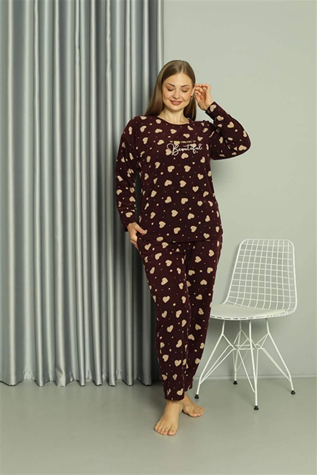 Welsoft Polar Kadın Büyük Beden Pijama Takımı 808041
