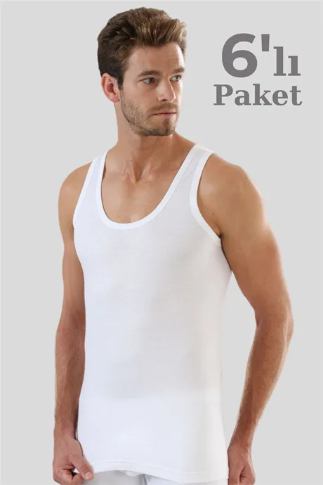 Erkek Ekonomik Atlet %100 Pamuk Penye 6'lı Paket