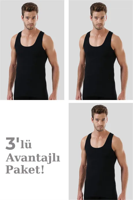 Erkek Penye Atlet %100 Pamuk 3'lü Paket