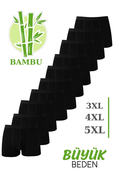 Bambu Erkek Büyük Beden Boxer 10'lu Paket
