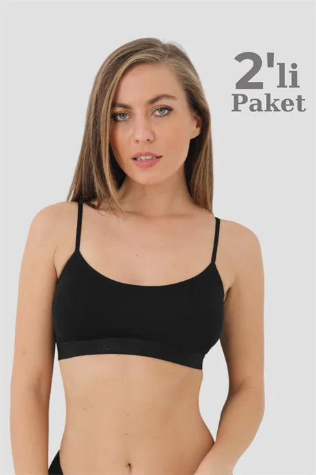 Bambu 2'li Kadın Pedli Yarım Atlet İp Askılı