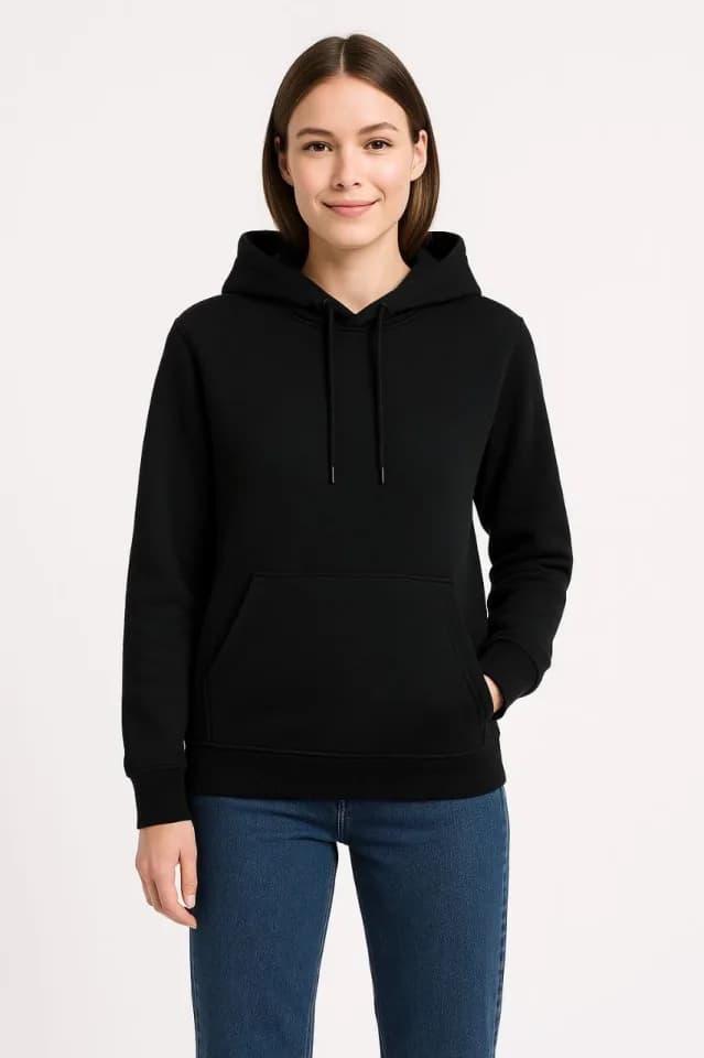 Üç İplik Kapüşonlu Kanguru Çepli SweatShirt Hoodie