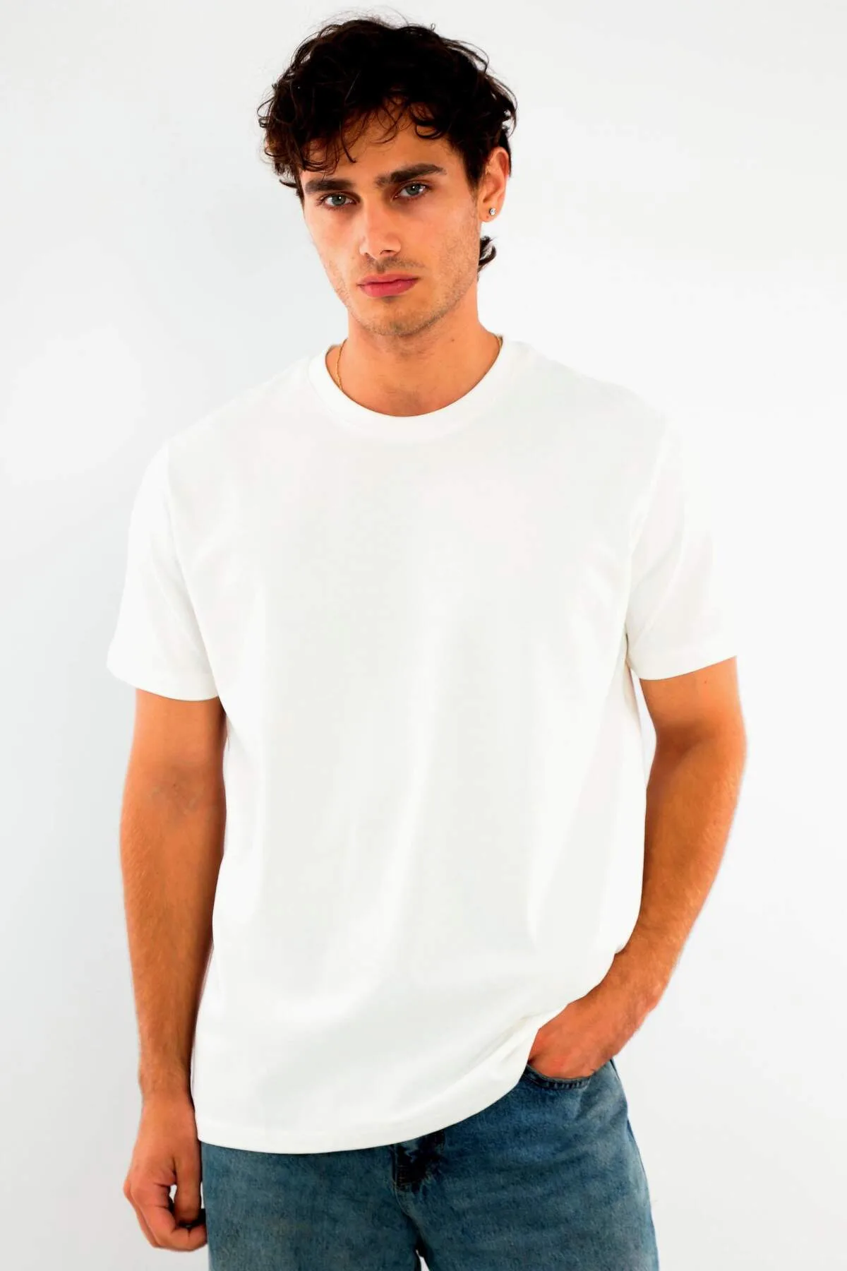 Angelino Erkek Bisiklet Yaka %100 Pamuk T-Shirt
