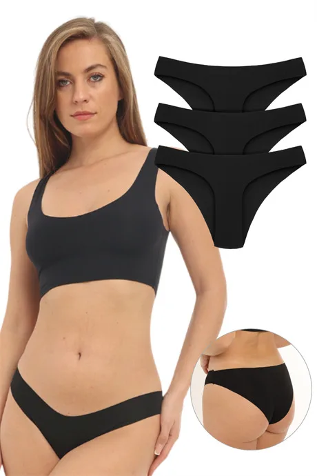 Kadın İz Yapmayan Dikişsiz Lazer Kesim Külot 3'lü Paket