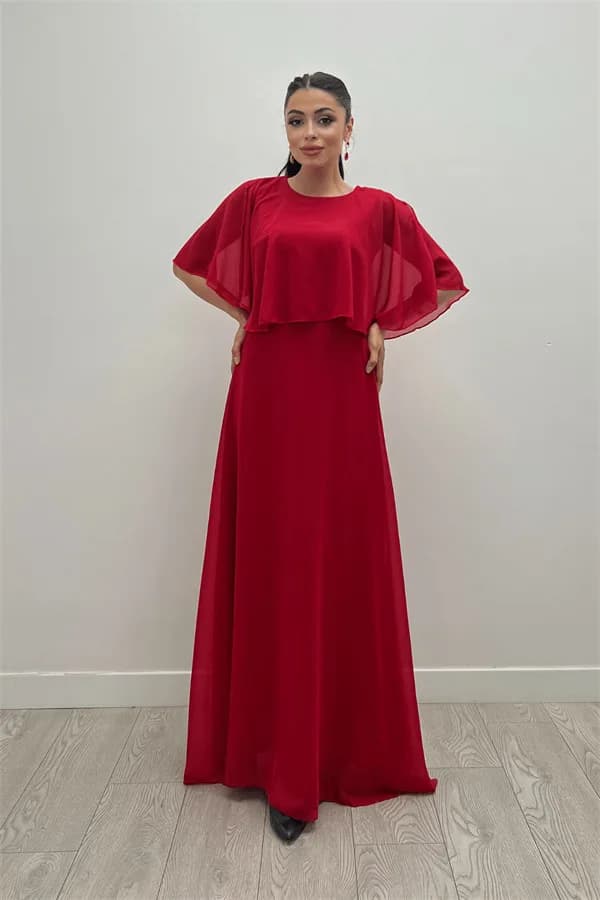 Şifon Kumaş Bolero Detaylı Elbise