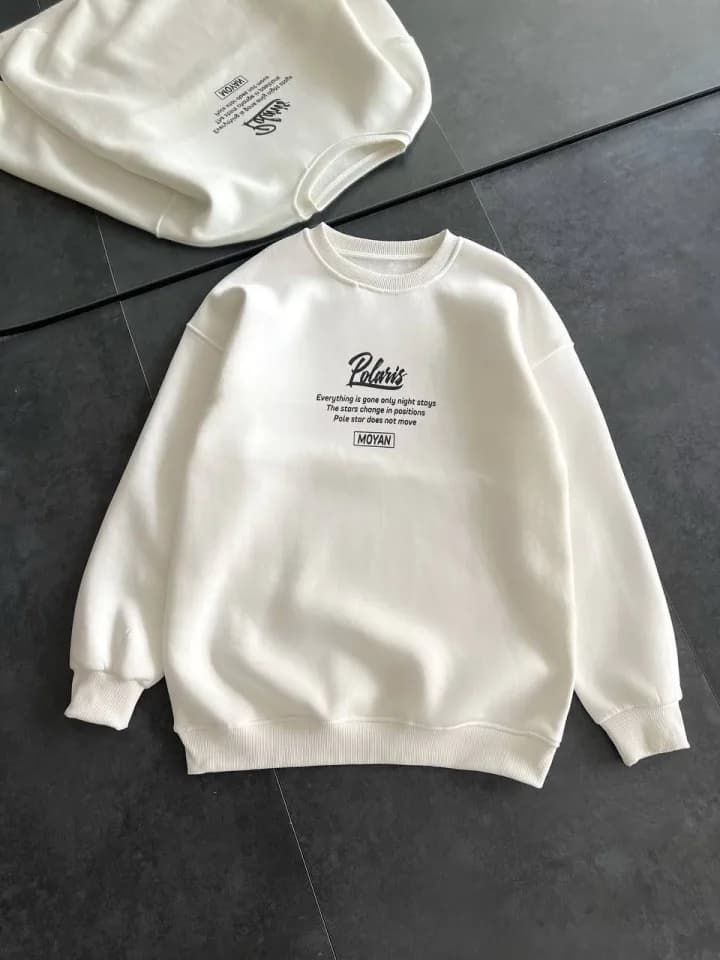 Kışlık Bisiklet Yaka Ön Ve Arka Baskılı SweatShirt