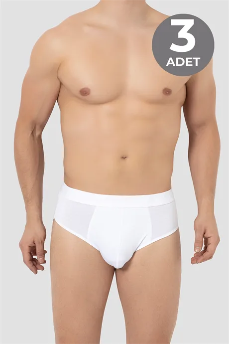 Erkek Bambu Slip Külot Düz 3'lü Paket