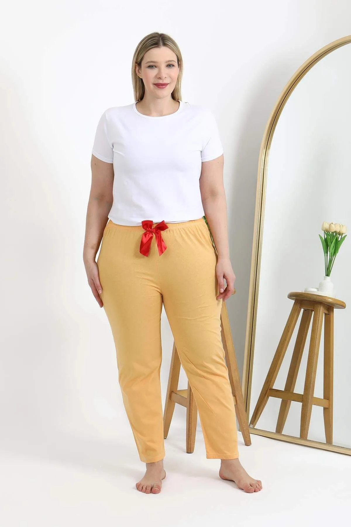 Angelino Kadın Pamuklu Büyük Beden Alt Pijama 27559