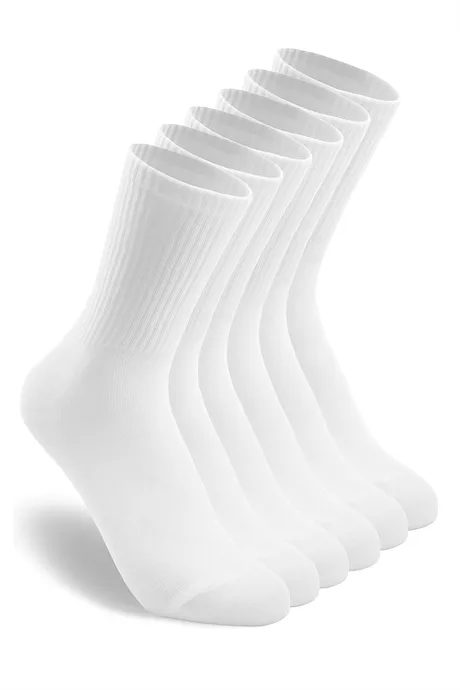 6'lı Unisex Pamuklu Düz Tenis Çorap Seti Soket Boy