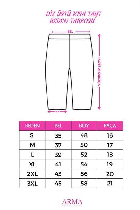 Kadın Pamuklu Diz Üstü Kısa Tayt 2'li Paket Ten Rengi