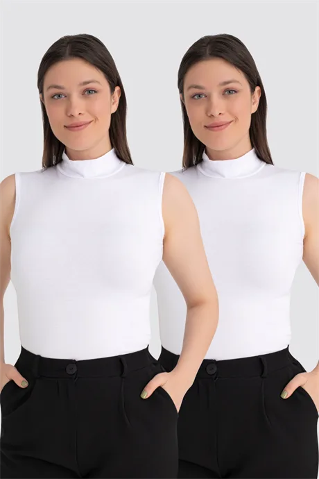 Kadın Balıkçı Yaka 2'li Kolsuz Body