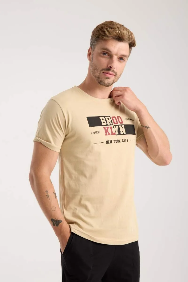 Erkek Ten Rengi Kısa Kol Pijama Takımı