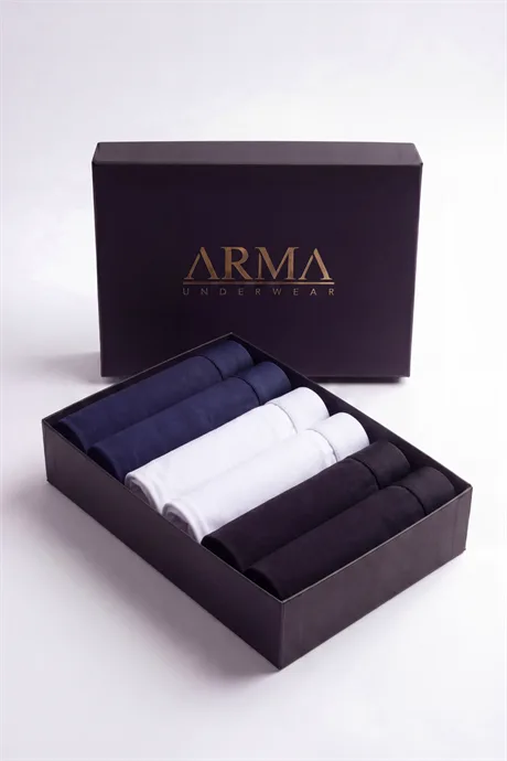 Erkek Premium Bambu Renkli Boxer 6'lı Hediye Kutulu Damat Bohçası ve Çeyiz Seti