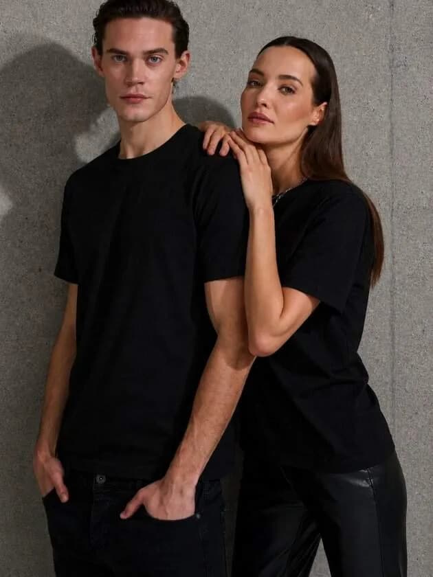Unisex Kısa Kollu Bisiklet Yaka Basic Viskon Bluz