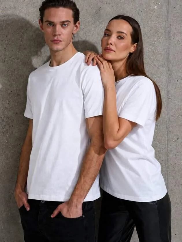 Unisex Kısa Kollu Bisiklet Yaka Basic Viskon Bluz