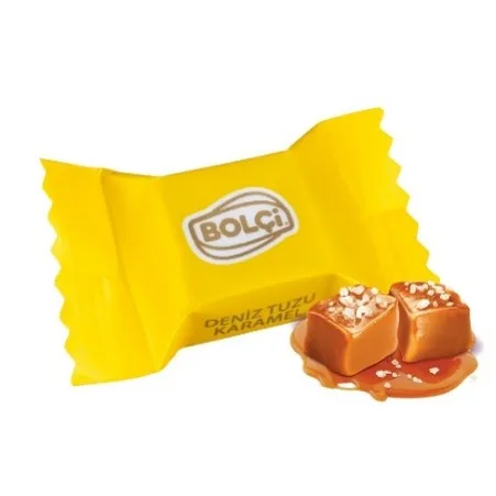 DENİZ TUZLU KARAMEL DOLGULU SÜTLÜ ÇİKOLATALI FANCY KÜP (SARI) 500 g