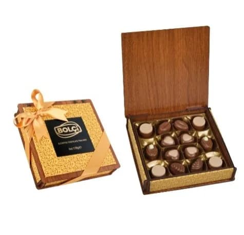 AHŞAP VE DERİ KUTU 130 g (ALTIN)