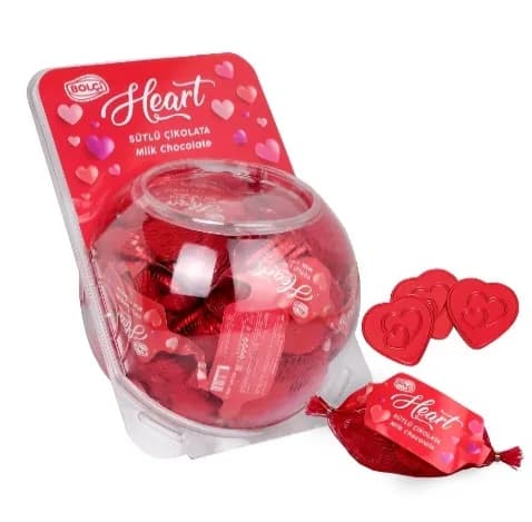SÜT ÇİKOLATALI KALP (KIRMIZI) 63 g