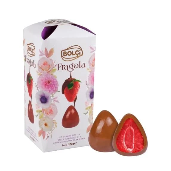 SÜT ÇİKOLATASI KAPLI BÜTÜN ÇİLEKLİ DRAGE 120 g