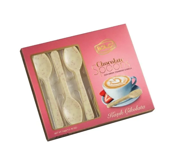 ÇİLEKLİ VE VANİLYALI ÇİKOLATALI KAŞIKLAR 54 g