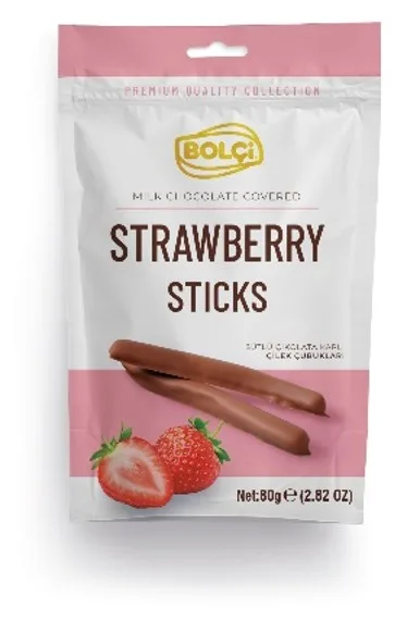 SÜT ÇİKOLATALI ÇİLEKLİ ÇUBUK 80 g
