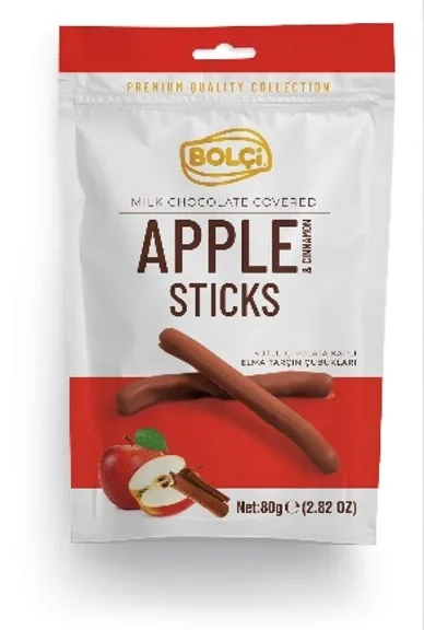 SÜT ÇİKOLATASI KAPLI ELMA VE TARÇIN ÇUBUĞU 80 g