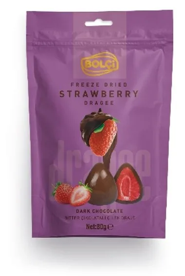 BİTTER ÇİKOLATA KAPLI BÜTÜN ÇİLEK DRAGE 80 g
