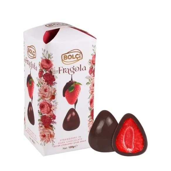 BİTTER ÇİKOLATA KAPLI BÜTÜN ÇİLEK DRAGE 120 g